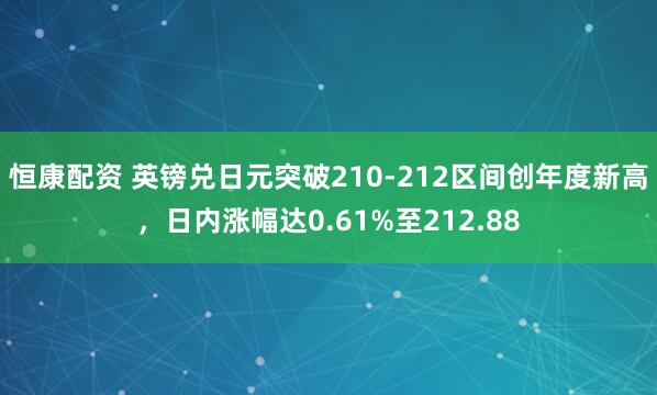 恒康配资 英镑兑日元突破210-212区间创年度新高，日内涨幅达0.61%至212.88